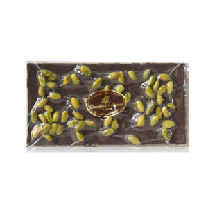 70% black chocolate tablet without sugar and with pistachios