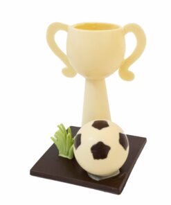 Copa y pelota con escudo